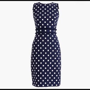 J. Crew textured tweed polka dot shift dress